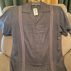 Elegant Charcoal Men's Casual Button Down Shirt COOFANDY